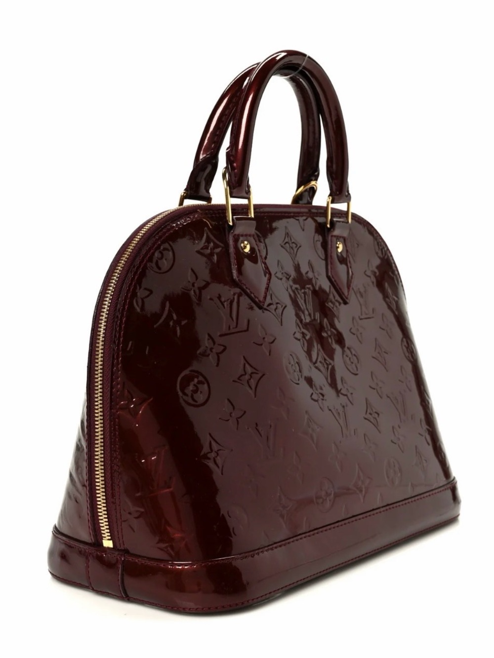 Louis Vuitton Vernis Alma PM Satchel in Rouge Fauviste Patent - Picture 10 of 10